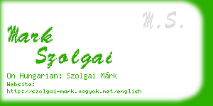 mark szolgai business card